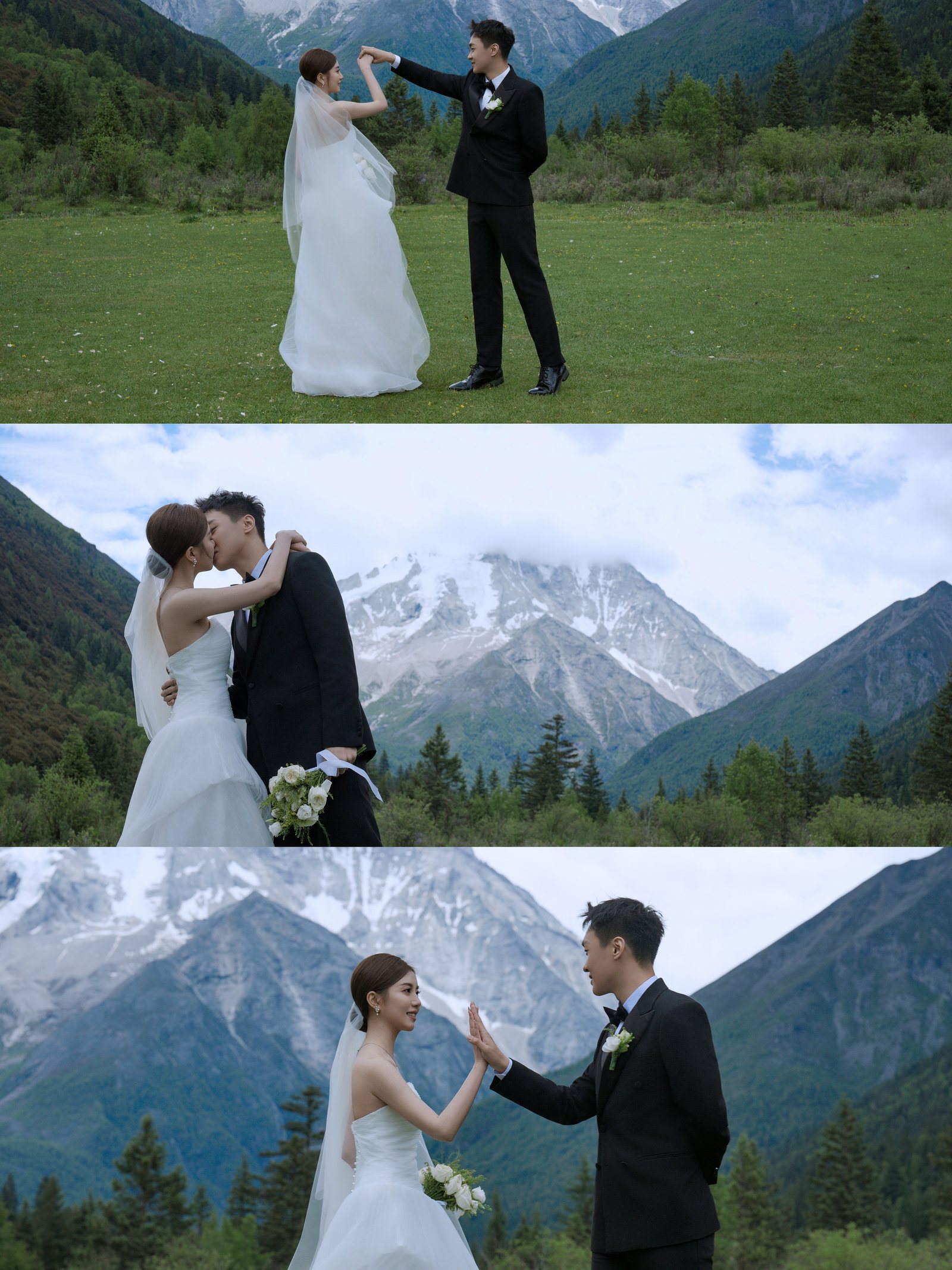 雪山下的婚礼仪式分镜